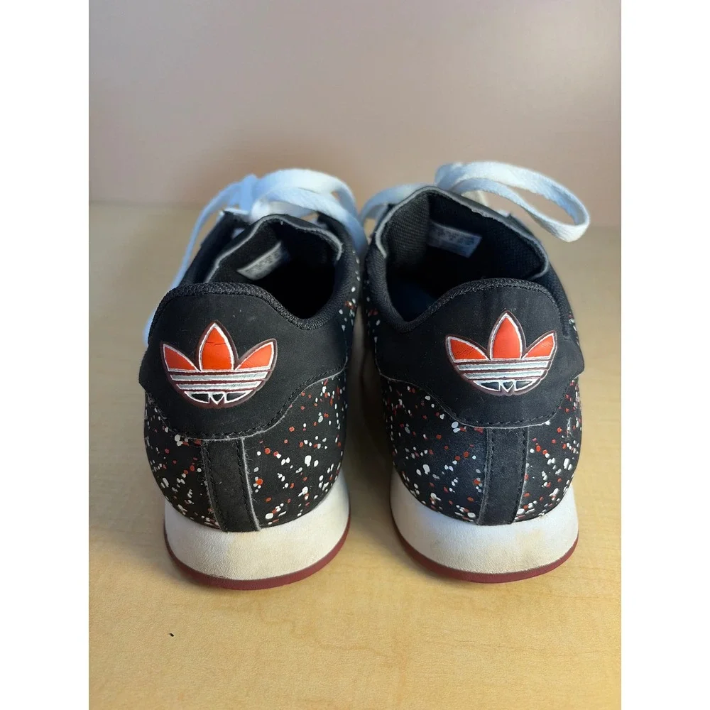 Adidas Samoa Black White Red Paint Splatter Sneakers C77378 Mens 7